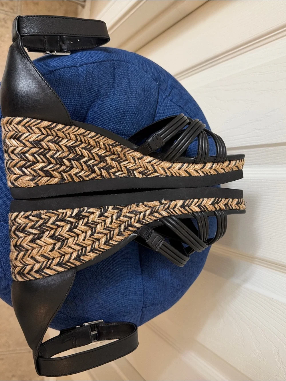 Vince Camuto Black Braided Platform Sandals